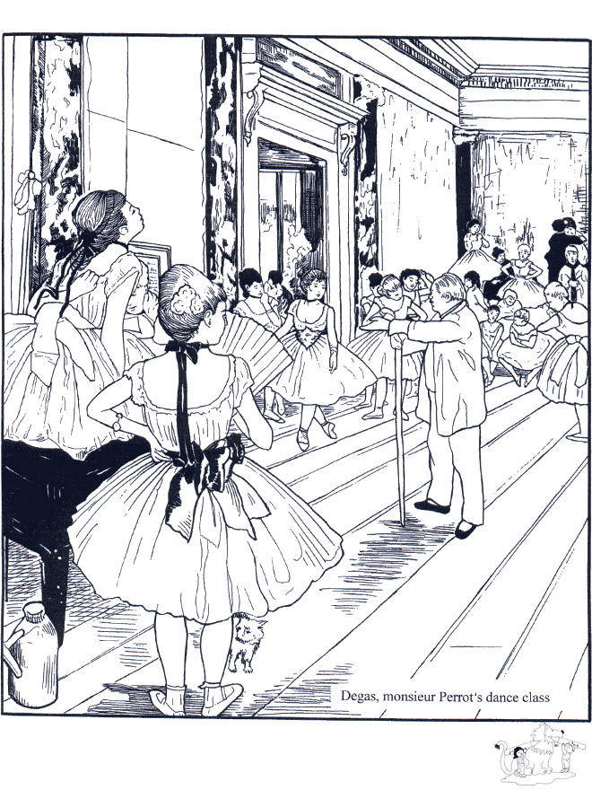 Painter E. Degas - Art coloring pages