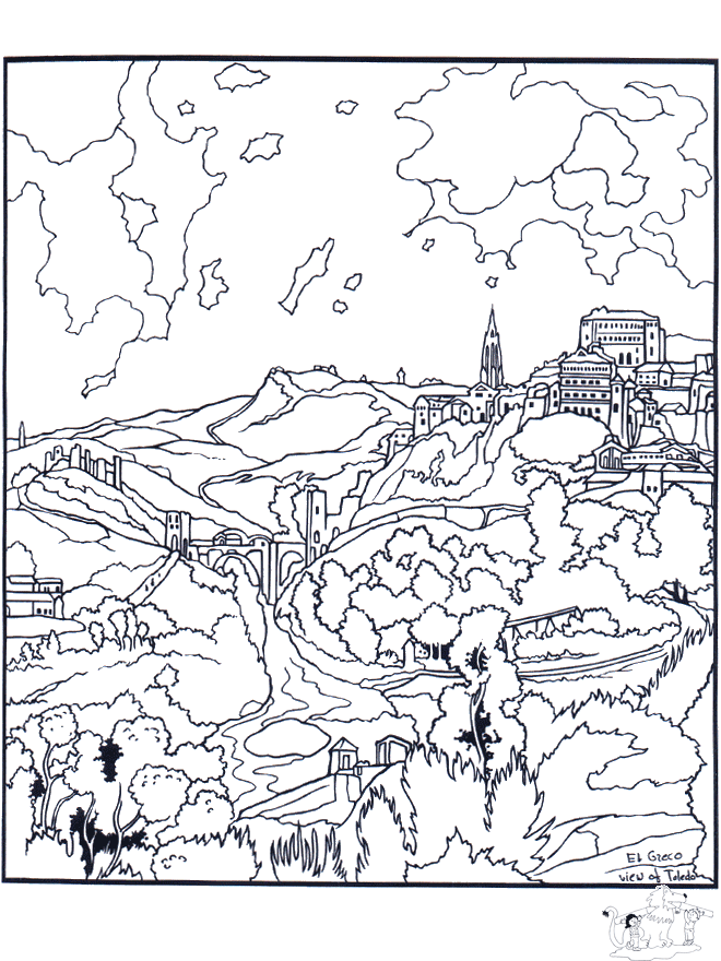 Painter El Greco - Art coloring pages