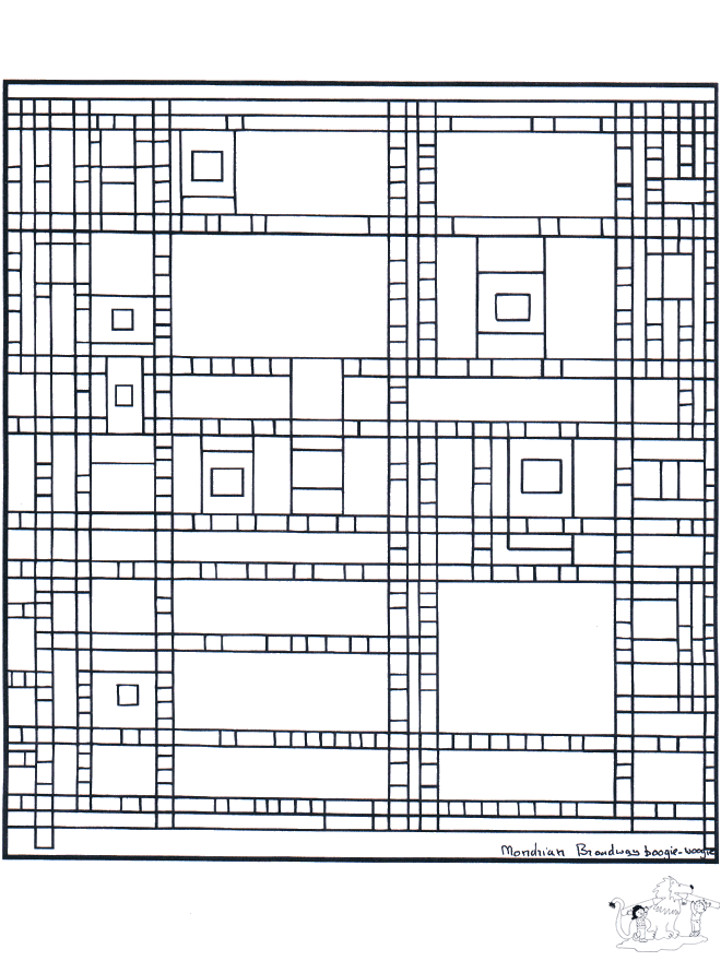 Painter Mondriaan - Art coloring pages