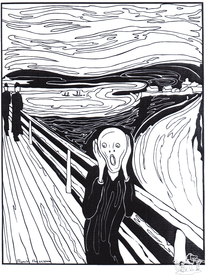 Painter Munch - Art coloring pages