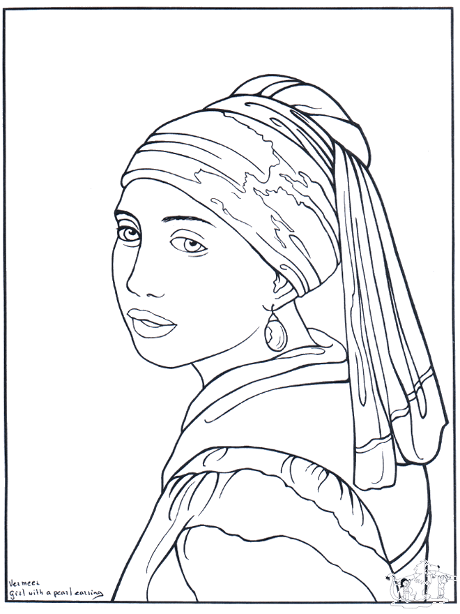 Painter Vermeer - Art coloring pages