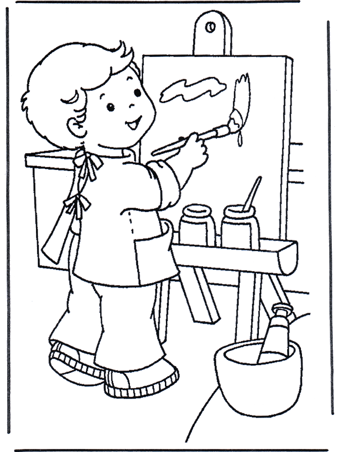 Painting on canvas - Children coloring page