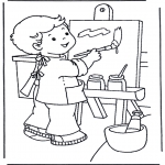 Kids coloring pages - Painting on canvas