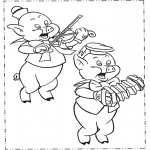 Theme coloring pages - Party pigs