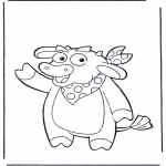Animals coloring pages - Pig with ribbon