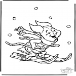 Winter coloring pages - Piglet winter