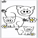 Animals coloring pages - Pigs 4