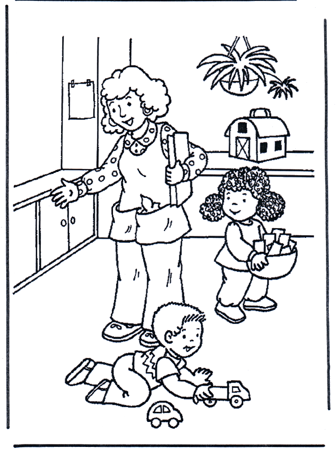 Play with toys - Children coloring page