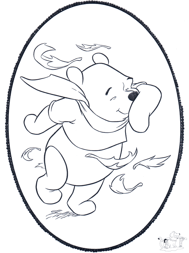 Pooh prickingcard 2 - Crafts comic charactors