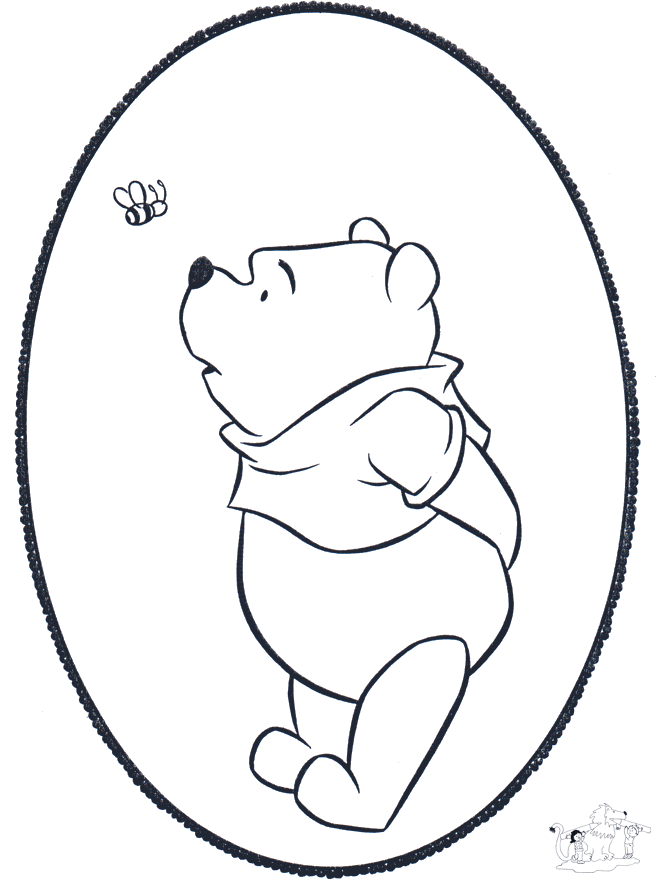 Pooh prickingcard 3 - Crafts comic charactors