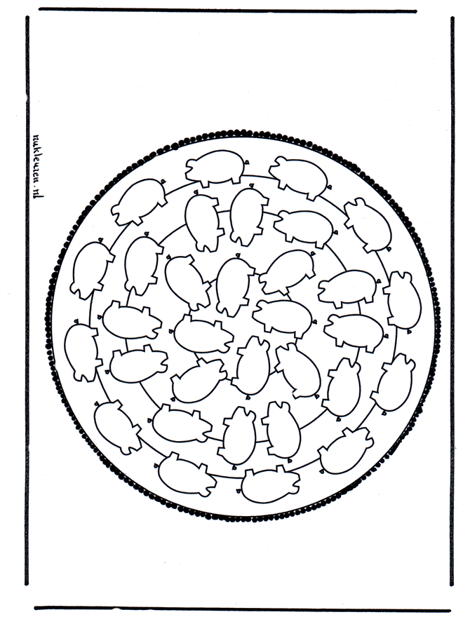 Pricking card 14 - Crafts pricking card Mandala