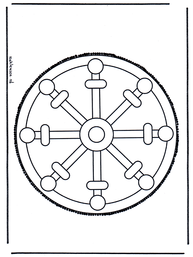 Pricking card 29 - Crafts pricking card Mandala