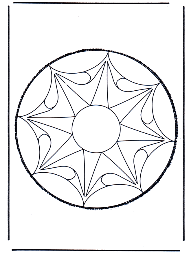 Pricking card 53 - Crafts pricking card Mandala