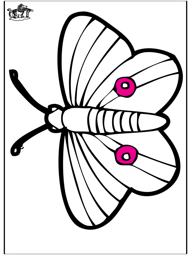 Pricking card butterfly - Insects coloring page