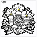 Christmas coloring pages - Pricking card candles