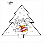 Christmas coloring pages - Pricking card snowman 2