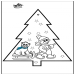 Christmas coloring pages - Pricking card snowman 3