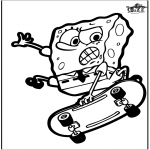 Crafts pricking cards - Pricking card SpongeBob