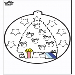 Christmas coloring pages - Prickingcard Christmas tree 1