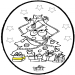 Christmas coloring pages - Prickingcard Christmas tree 3