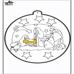 Christmas coloring pages - Prickingcard crib 1