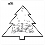 Christmas coloring pages - Prickingcard crib 3