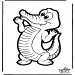 Crafts pricking cards - Prickingcard crocodile