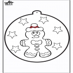 Christmas coloring pages - Prickingcard Gingerbread man 1