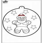 Christmas coloring pages - Prickingcard Gingerbread man 2