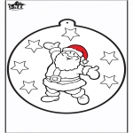 Christmas coloring pages - Prickingcard Santa