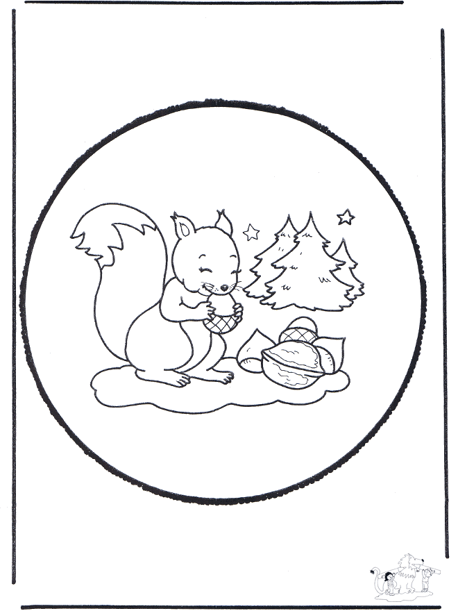 Prickingcard squirrel - Crafts animals