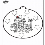 Christmas coloring pages - Prickingcard Xmas presents 1