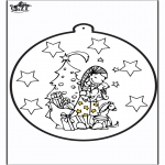 Christmas coloring pages - Prickingcard Xmas presents 2