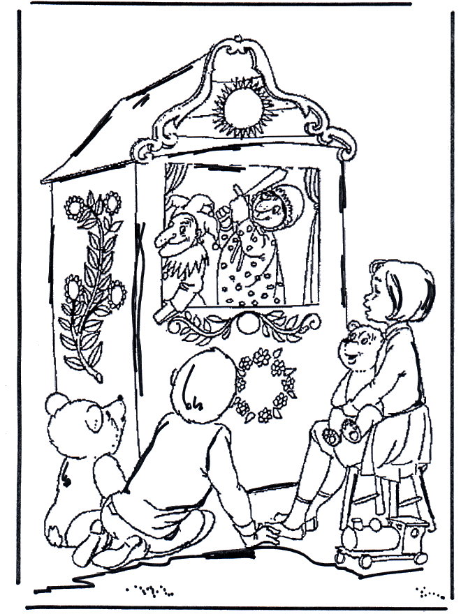Punch and judy show   Coloring page toys