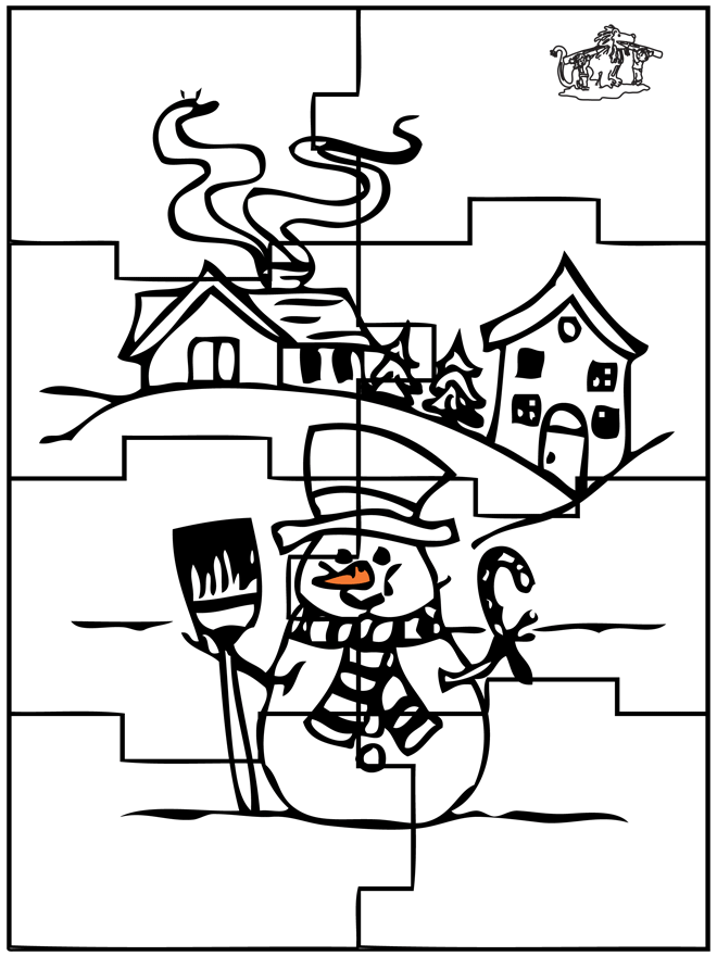 Puzzle snowman - puzzle