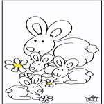 Animals coloring pages - Rabbits 2