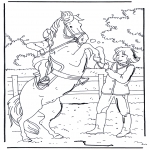 Animals coloring pages - Rearing horse