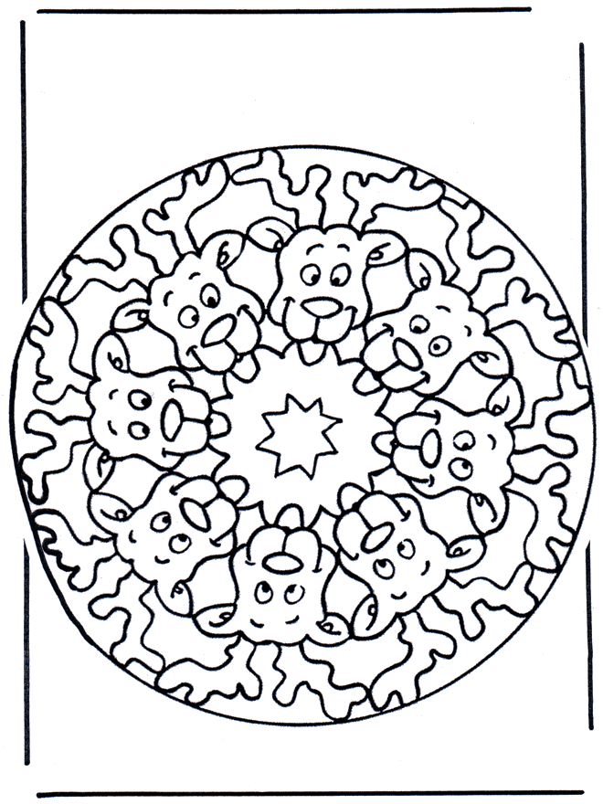 Reindeer mandala - Coloring pages Christmas