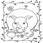 Animals coloring pages - Rhino 2