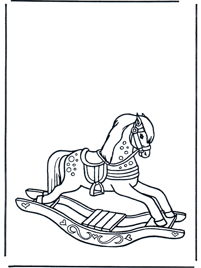 Rocking horse 1 - Coloring page toys