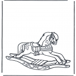 Kids coloring pages - Rocking horse 1