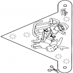 Christmas coloring pages - Santa Claus - Flag