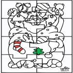 Christmas coloring pages - Santa Claus Puzzle