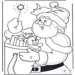 Christmas coloring pages - Santa Claus with staff