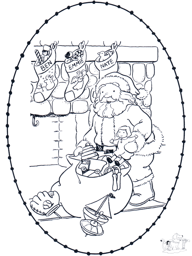 Santa stitchingcard 2 - Comic characters