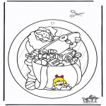 Christmas coloring pages - Santa Windowpicture