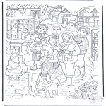 Winter coloring pages - Sing in the snow