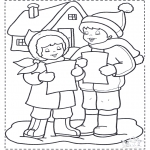 Winter coloring pages - Singing in the snow