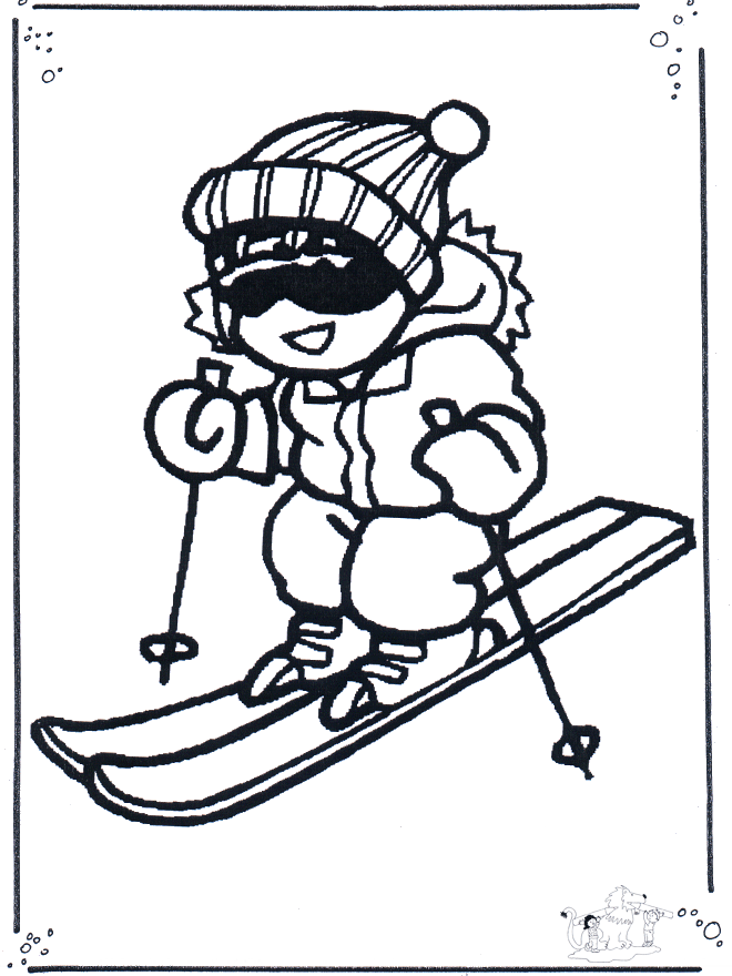Skiing 2 - Sports coloring pages