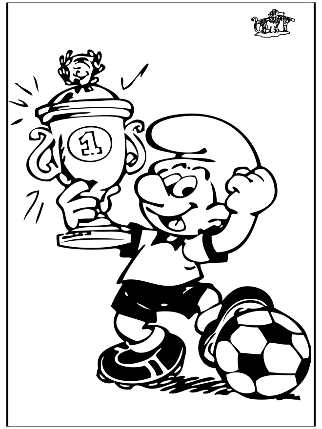 Smurf with cup - Soccer